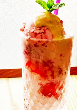 糖質オフ☆いちごミルクフロート♪-レシピのメイン写真