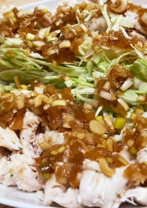 よだれ鳥(レンチン)　油淋鶏風-レシピのメイン写真
