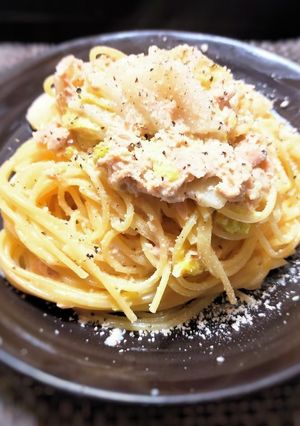 白菜とツナ缶のクリームパスタ-レシピのメイン写真