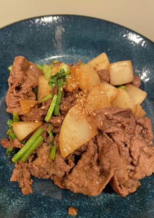 かぶと牛肉の甘辛炒め-レシピのメイン写真