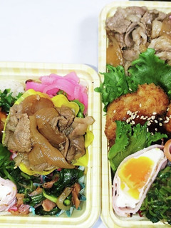 【夫婦弁当173】牛丼とチキンカツ-レシピのメイン写真