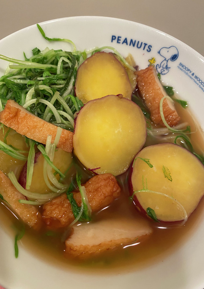 さつまいも・さつま揚げ・水菜の煮物-レシピのメイン写真