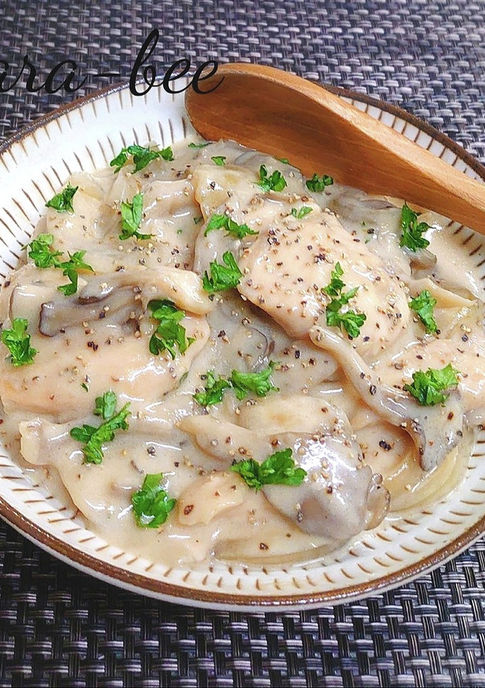 節約♪むね肉と舞茸のオイスタークリーム煮-レシピのメイン写真