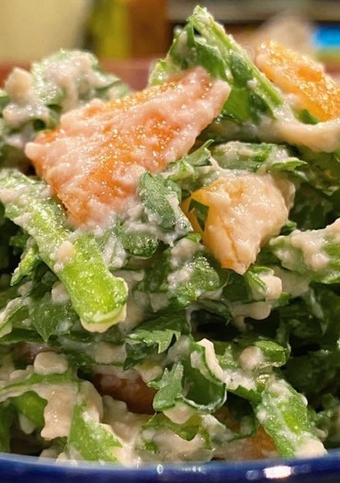 豆腐の水切り不要！春菊と柿の白和え-レシピのメイン写真