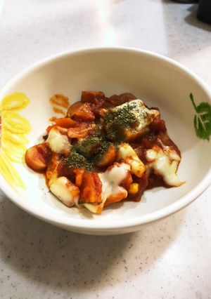 簡単！フライパンでトマトミートソース煮-レシピのメイン写真