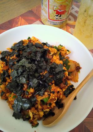 オートミール飯/納豆キムチわかめ炒飯-レシピのメイン写真