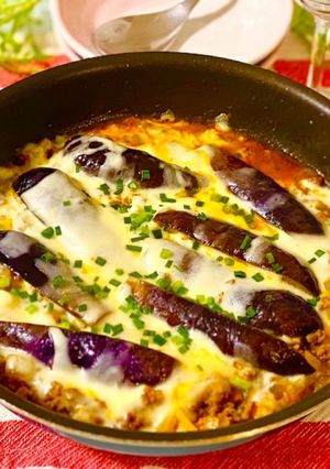 悪魔的☆茄子と挽肉のカレーチーズ焼き-レシピのメイン写真