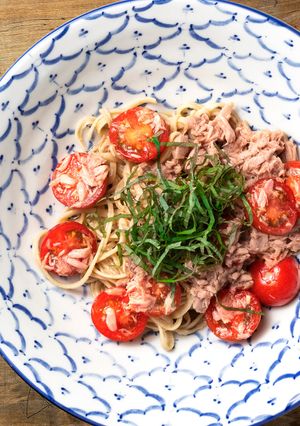 【大豆麺】ミニトマトとツナのまぜ麺-レシピのメイン写真
