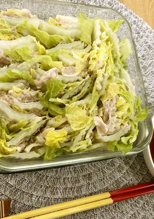 レンチンで☆白菜と豚肉の重ね蒸し-レシピのメイン写真