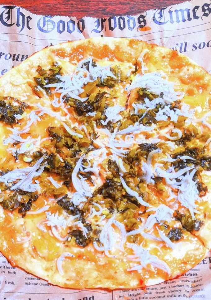 しらすと高菜の和風ピザ-レシピのメイン写真