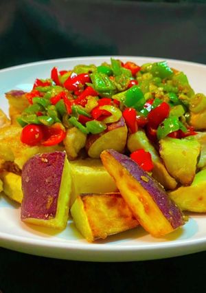 さつまいもと鶏肉の唐揚げネギピーマン塩-レシピのメイン写真