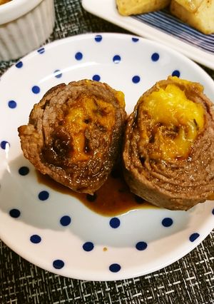 かぼちゃチーズ牛肉巻き-レシピのメイン写真