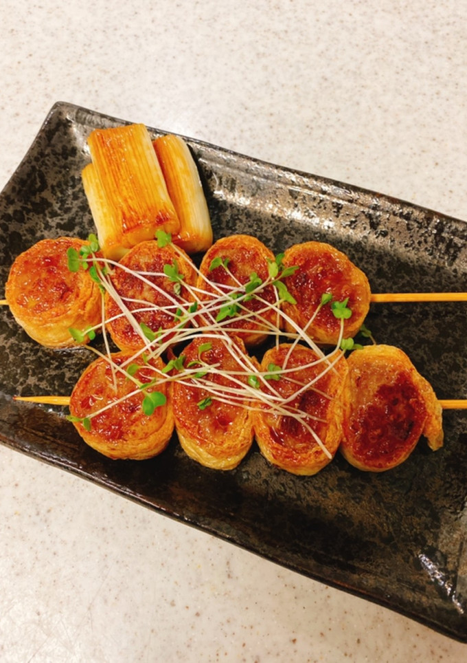 ひき肉の油揚げ巻き♪①焼き鳥風-レシピのメイン写真