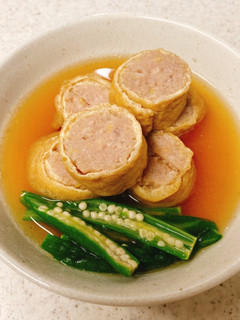 ひき肉の油揚げ巻き♪②ほっこり味の煮物-レシピのメイン写真
