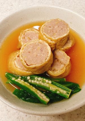 ひき肉の油揚げ巻き♪②ほっこり味の煮物-レシピのメイン写真