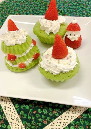 クリスマスにおすすめ！小松菜蒸しパン-レシピのメイン写真