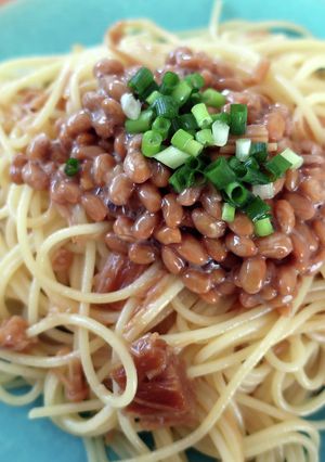 納豆となめ茸の和風ペペロンチーノ-レシピのメイン写真
