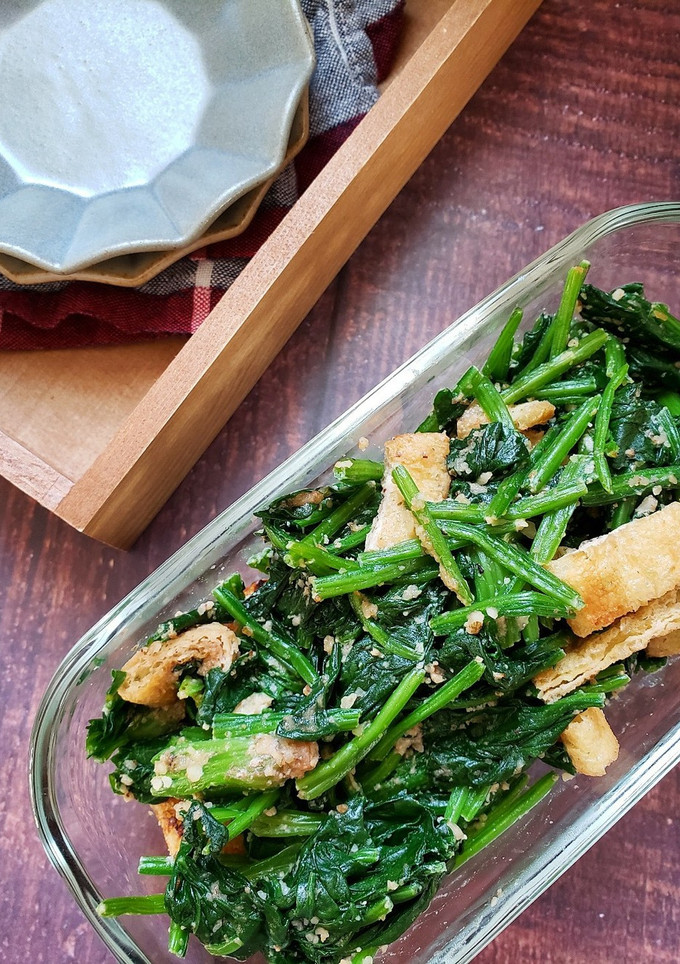 ほうれん草と油揚げのくるみ味噌あえ-レシピのメイン写真