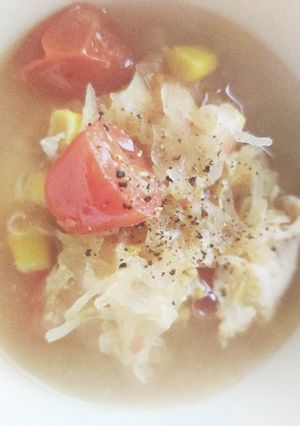 ザワークラウトの酸辣湯(ベジタリアン可)-レシピのメイン写真