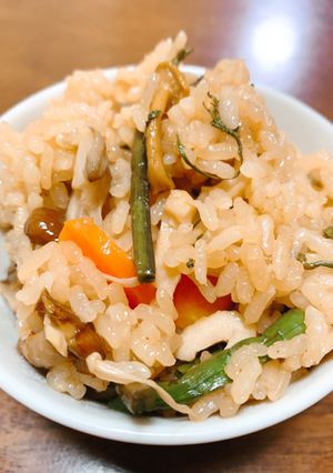 炊飯器で簡単 我が家の山菜おこわ-レシピのメイン写真