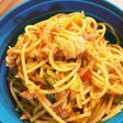 ツナとキャベツのトマトパスタ