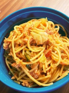 ツナとキャベツのトマトパスタ-レシピのメイン写真