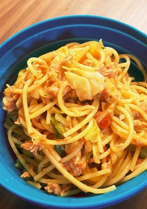 ツナとキャベツのトマトパスタ-レシピのメイン写真