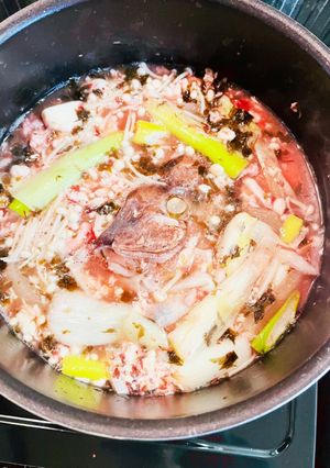 鯛のあらと梅クラゲの煮-レシピのメイン写真