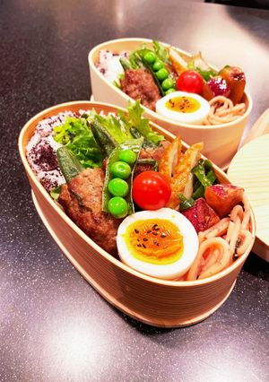 高校生弁当　オクラのひき肉包み弁当-レシピのメイン写真