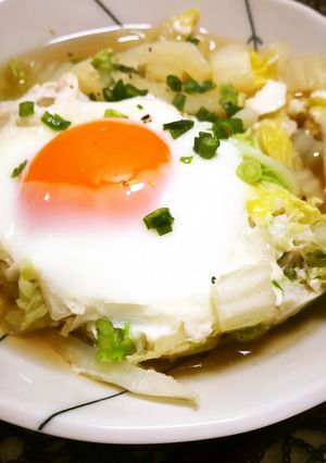 めんつゆで簡単★白菜の卵落とし煮-レシピのメイン写真