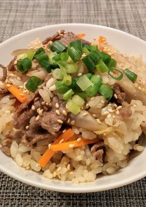 牛肉とごぼうの混ぜ込みはとむぎごはん-レシピのメイン写真