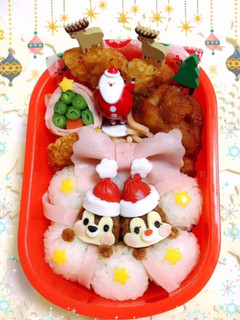 チップとデール クリスマス キャラ弁-レシピのメイン写真