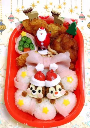 チップとデール　クリスマス　キャラ弁-レシピのメイン写真