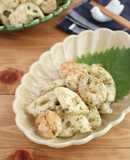 食欲そそる！海老と蓮根の海苔マヨソテー