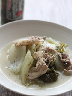 大葉塩ダレだけで作る豚肉と白菜のスープ-レシピのメイン写真