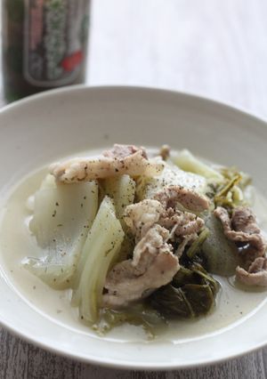 大葉塩ダレだけで作る豚肉と白菜のスープ-レシピのメイン写真