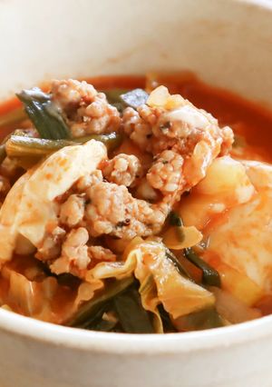 トマトジュースで作る！レンジで！トマト鍋-レシピのメイン写真