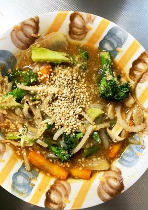 もやしブロッコリーオイ味噌味野菜炒め-レシピのメイン写真