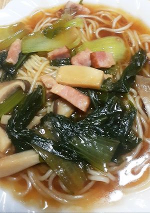 青梗菜と糖質0麺の五目餡掛け焼きそば。-レシピのメイン写真