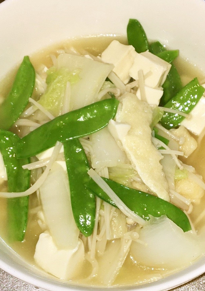 豆腐と白菜と絹さやの海鮮味覇スープ-レシピのメイン写真