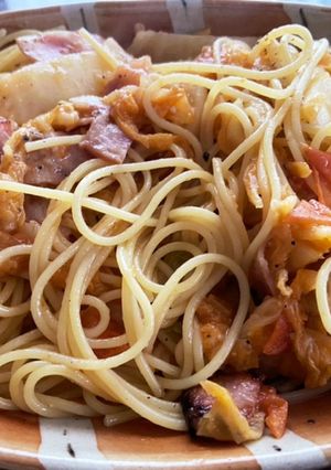体に優しい☆白菜の和風ペペロンチーノ♪-レシピのメイン写真