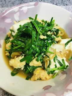 豆腐のにら卵とじ-レシピのメイン写真