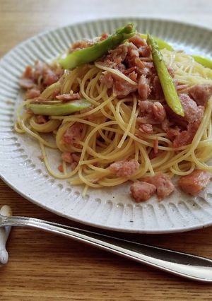 炒めるだけ！スパムとアスパラのパスタ-レシピのメイン写真