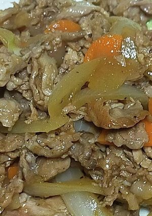 梅サワーを料理に!豚肉玉葱人参の梅酢炒め-レシピのメイン写真