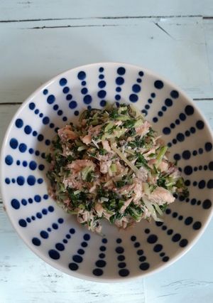 水煮サバ缶水菜和え-レシピのメイン写真