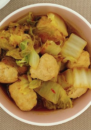 鶏団子と白菜の旨辛春雨スープ-レシピのメイン写真