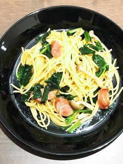 ほうれん草としめじの【和風パスタ】-レシピのメイン写真