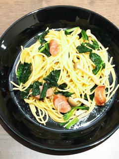 ほうれん草としめじの【和風パスタ】-レシピのメイン写真