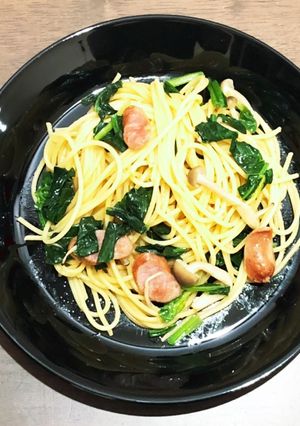 ほうれん草としめじの【和風パスタ】-レシピのメイン写真