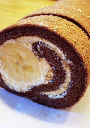 萌え断♡チョコバナナロールケーキ-レシピのメイン写真